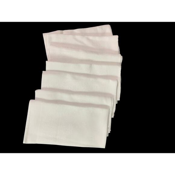 Unbranded Other - Set of 7 Cloth Napkins White Formal Table Linens Subtle Design 18.5" Square